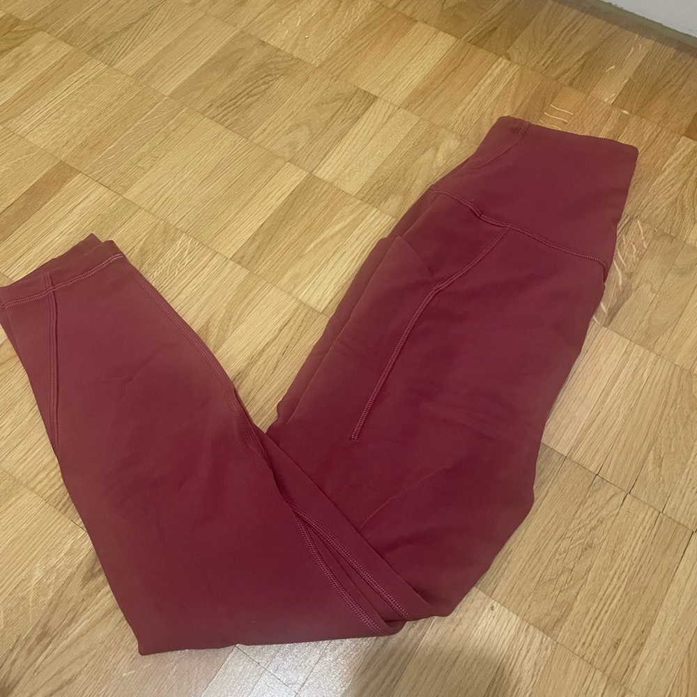 Lululemon align leggings with pockets red pink